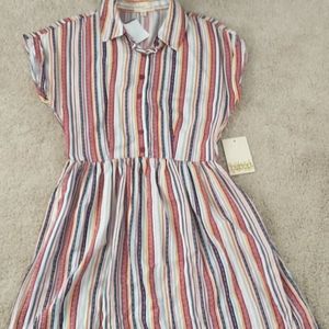 striped short sleeve dress with tags